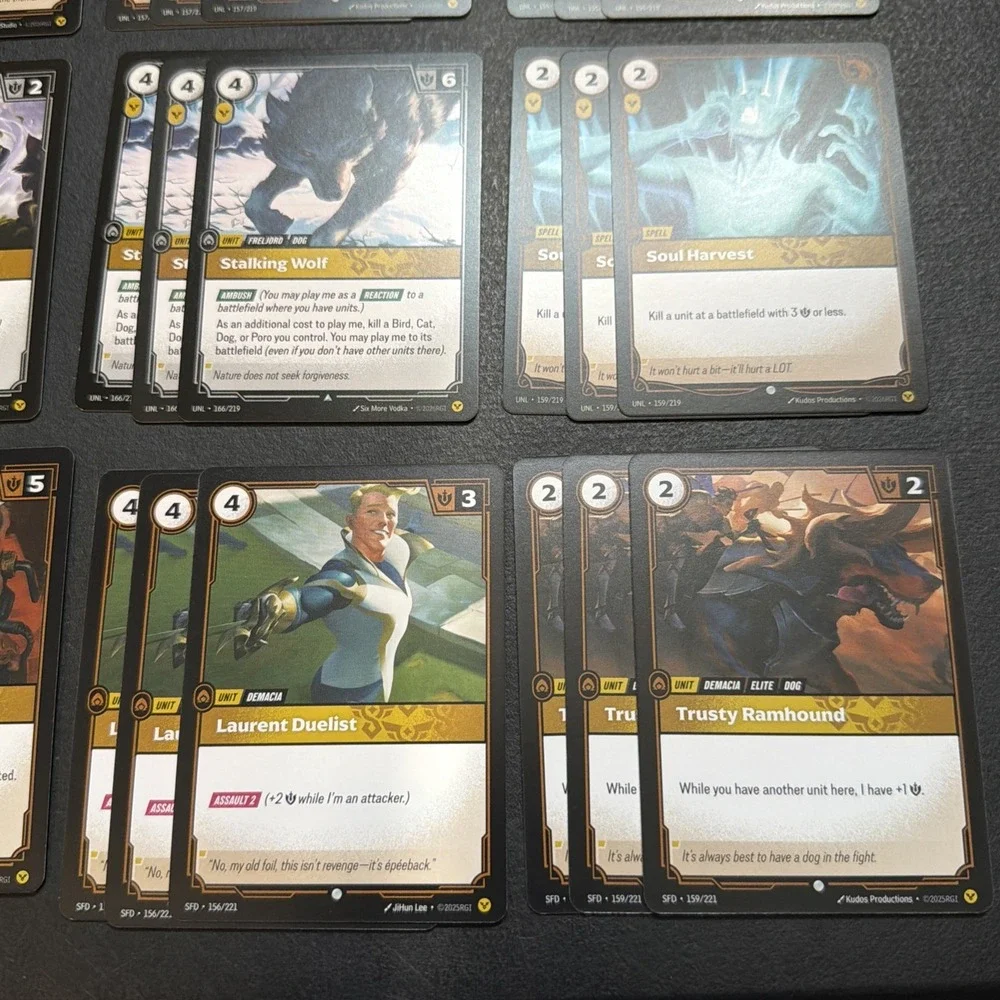 Riftbound Yellow Playset Lot 48 Cards Total Order Rune UNL & SFD